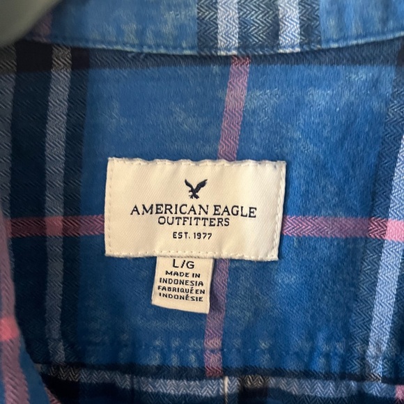 American Eagle Outfitters Blue and Pink Checkered Shirt - Picture 4 of 4